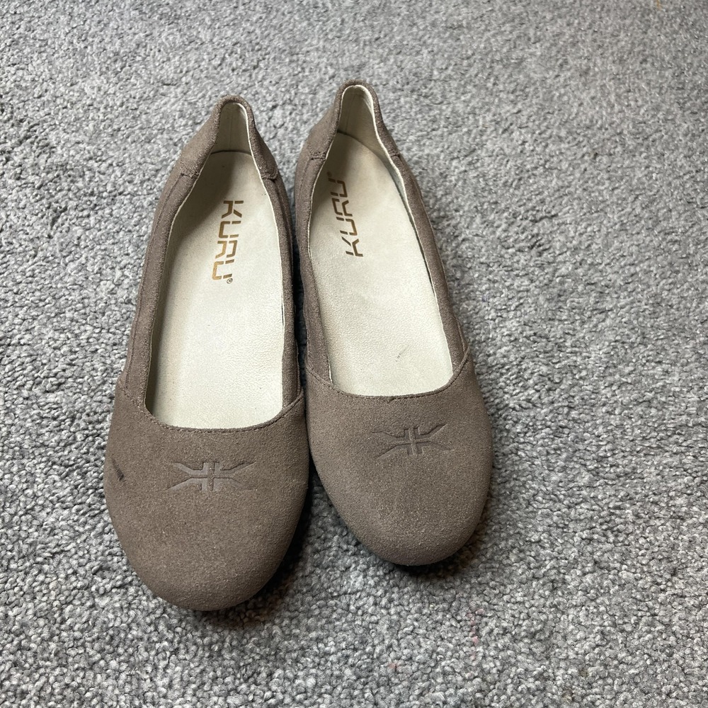 KURU Flats Shoes Womens Size 9 Brown Suede Slip On Comfort KURUSOLE Casual